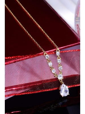 Innuendo Jewelry 925 Ayar Gümüş Taş Detaylı Damla Kolye