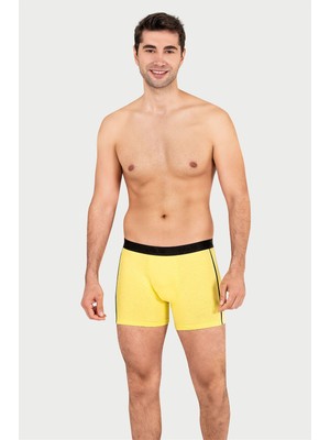 Obje Erkek Sarı Likra Cotton Boxer