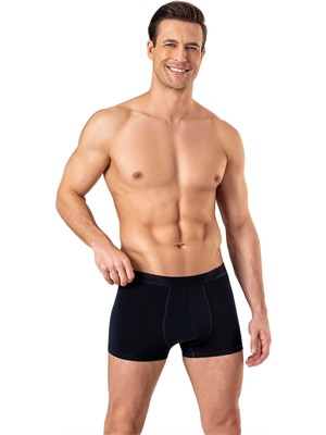 Obje Erkek Lacivert Penye Modal Kısa Boxer