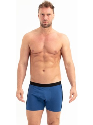 Obje Erkek Lacivert Likra Cotton Boxer