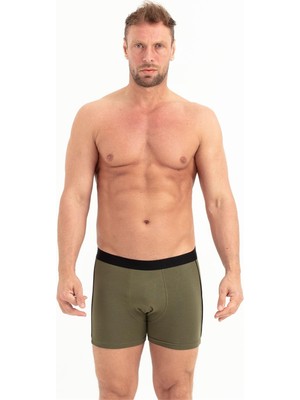 Obje Erkek Haki Likra Cotton Boxer