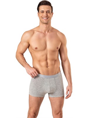 Obje Erkek Gri Penye Modal Kısa Boxer