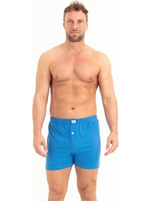 Obje Erkek Mavi Yıldız Desen  Süprem Dar Kesim Boxer