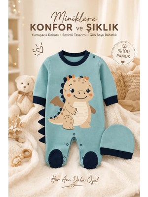 Bamoola %100 Pamuk Premium 2’li Bebek Tulum Seti (Tulum + Şapka)