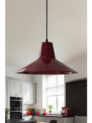 Marrien Ruby Bohem Bordo Metal Sarkıt (30 Cm)  Yemek Masası Üstü Avize  Mutfak & Salon Aydınlatması