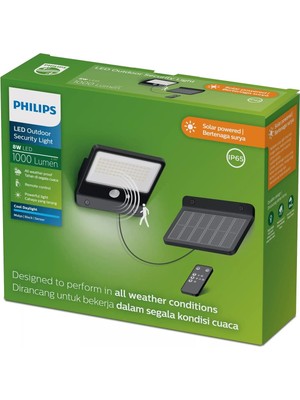Philips Güneş Enerjili Dış Mekan Sensörlü Mulys Duvar Lambaları 8W Solar LED Projektör