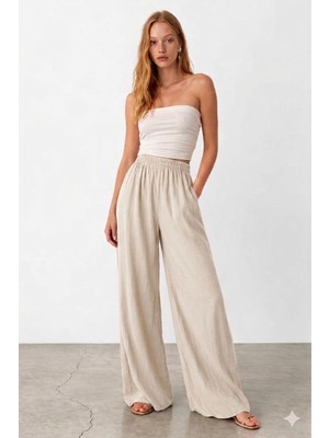 Bisou Keten Rahat Şık Pantolon