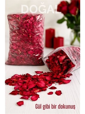 İlanib Ticaret Doğal Kurutulmuş Gül Yaprakları – Dekoratif Aromatik ve Romantik Kullanım Için 350G Paket
