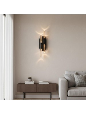 Elizim Home Lighting Bubble Ledli Siyah Pilli Aplik