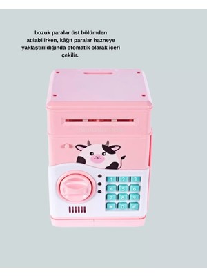 İlanib Ticaret Pembe Elektronik Şifreli Otomatik Para Çeken Atm Kumbarası