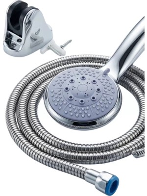 İlanib Ticaret Spiral Hortumlu 4 Kademeli El Duşu Seti Duvar Askılı Banyo Duş Başlığı