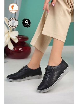 Albishoes Kadın 4 Noktalı Anatomik Kaymaz Şeffaf Taban Rahat Hafif Günlük Ayakkabı Anne Ayakkabı