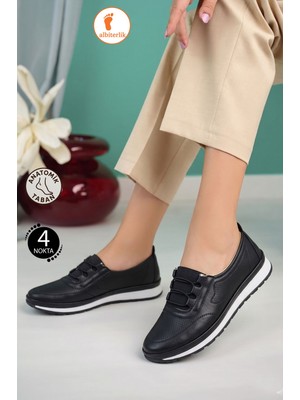 Albishoes Kadın Anne 4 Noktalı Anatomik Kaymaz Taban Yumuşak Hafif Günlük Ayakkabı Anne Ayakkabı