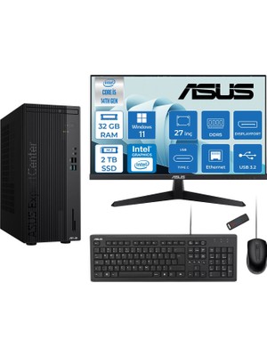 Asus Expertcenter D501MER  Intel® Core™ İ5-14500 32GB Ddr5 2tb SSD Intel® UHD Graphics 770 WIN11HOME Mini Tower+27" 120Hz Asus Monitör Masaüstü Bilgisayar 14WD501MERH14+ZETTAUSBBELLEK