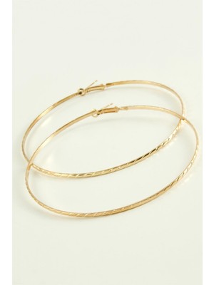 Zero Land Cosmotex Çizgili Metal Halka Küpe 8-9-10 Cm-10 cm