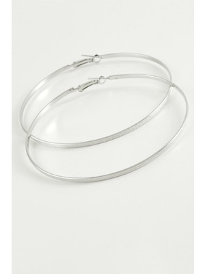 Zero Land Cosmotex Noktalı Metal Halka Küpe 8-10 Cm-8 cm