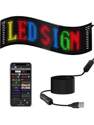 İlanib Ticaret 60 cm LED Matrix Panel 16X96 Piksel Bluetooth Kontrollü Rgb Kayan Yazı Ekranı