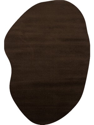 Eko Halı Zen Amorf 02 Brown Özel Şekilli Kesim Yumuşak Dokulu Hav Vermeyen Sıkı Dokuma Makine Halısı