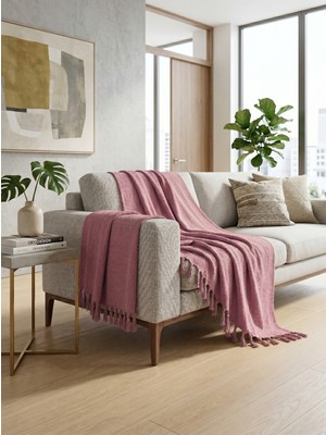 Grape Textile Balık Sırtı Serisi/gül Kurusu/koltuk Örtüsü