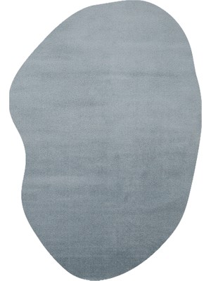 Eko Halı Zen Amorf 02 Blue Özel Şekilli Kesim Yumuşak Dokulu Hav Vermeyen Sıkı Dokuma Makine Halısı