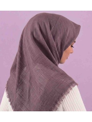 Özense Flamlı Pamuklu Terletmeyen 4 Mevsim Kullanılabilir 100X100 cm Koyu Gül Kurusu Renkli Eşarp