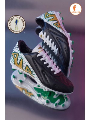 Albishoes Erkek Çim Halısaha Krampon Ithal Taban Ayağı Saran Esnek Konforlu Krampon Futbol Ayakkabı