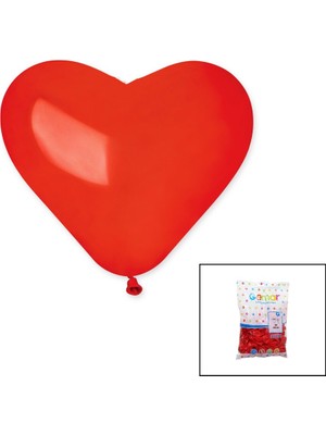 Go İthalat Kırmızı Kalp Balon 10 Inç - 25CM - 100PCS (5517)