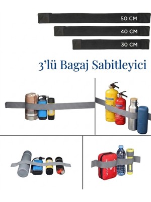 Markaflex 3 Boy Cırtlı Bagaj Bandı Sabitleyici ve Düzenleyici Bant Bagaj Lastiği Çantası Sabitleyici Organizer