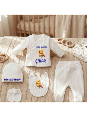 Egg Baby Isimli Hastane Çıkışı  Minik Kanarya Yazılı Taraftar Temalı 5 Li %100 Pamuk