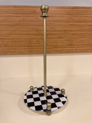 Plus Home Kağıt Havluluk Pirinç Renk Eskitme Damalı Yükseklik 32 cm Çap 15 cm