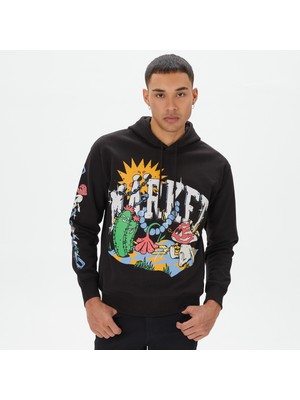 Market Fantasy Farm Pullover Erkek Siyah Hoodie