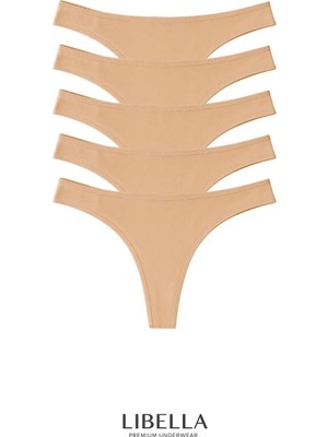 Libella İç Giyim Premium Serisi Pamuklu Likralı 5'li Paket Perfect Fit Esnek Konfor Modeli String Tanga Kadın Külot