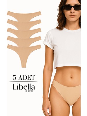 Libella İç Giyim Premium Serisi Pamuklu Likralı 5'li Paket Perfect Fit Esnek Konfor Modeli String Tanga Kadın Külot