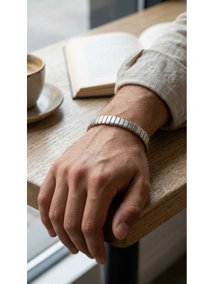 ArmoniaVital Premium Çekildikçe Genişleyen Minimal Esnek Tasarım Unisex Çelik Bileklik