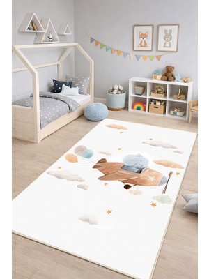 Lioara Home Çocuk Odası Dijital Baskı Halı | Canlı Renkler Kaymaz Taban Silinebilir Modern Tasarım