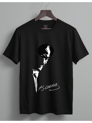 Timisiva Atatürk-6 Erkek Kadın Premium Tişört %100 Pamuk Oversize Basic Günlük Şık T-Shirt