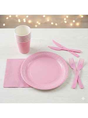 Muka Kullan At Set Karton Tabak-Karton Bardak-Kağıt Peçete-Plastik Çatal-Bıçak