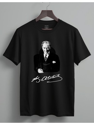 Timisiva Atatürk-8 Erkek Kadın Premium Tişört %100 Pamuk Oversize Basic Günlük Şık T-Shirt