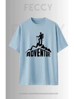 Feccy Premium Adventure Baskılı Avcı Tema Unısex Oversize Kadın Tişört Erkek Tişört Pamuklu Oversize Tişört