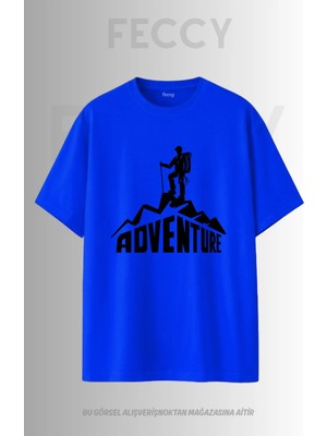 Feccy Premium Adventure Baskılı Avcı Tema Unısex Oversize Kadın Tişört Erkek Tişört Pamuklu Oversize Tişört