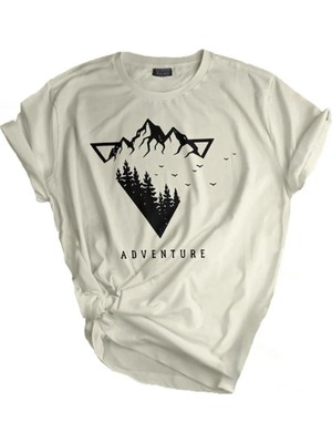 Feccy Unısex Baskılı Outdoor Tshirt Normal Kalıp Tişört