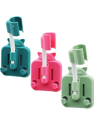 Ulugo Renkli Plastik - Oturan Kedi Figürlü  Duş Askısı  4 Yön Oynar Başlık (5224)