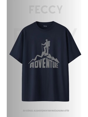 Feccy Premium Adventure Baskılı Avcı Tema Unısex Oversize Kadın Tişört Erkek Tişört Pamuklu Oversize Tişört