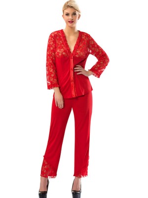 Sistina Cosmotex Kırmızı Penye Pijama Takımı - 1570 - Beden S