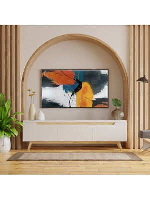 Galeri Mavi “colorful Abstract” 70X150 cm Imzalı Özgün El Yapımı Akrilik Tablo Büyük Boy Soyut Kanvas