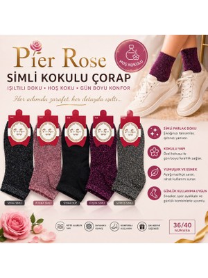 Pier Rose Simli Kadın Çorap Kokulu Parlak Soket Çorap 6 'lı Paket