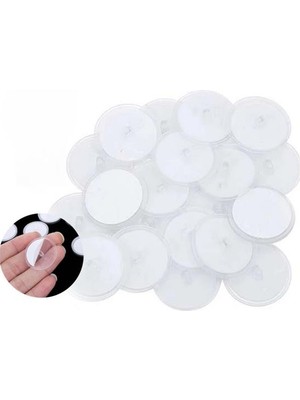 Ulugo 20 Adet Şeffaf Yuvarlak 3 cm Çaplı Güçlü Disk Yapışkanlar (5224)