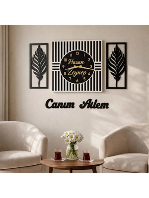Salonlarıniza Şıklık Katacak Modern Duvar Saati 40 cm Kişiye Özel No 30038