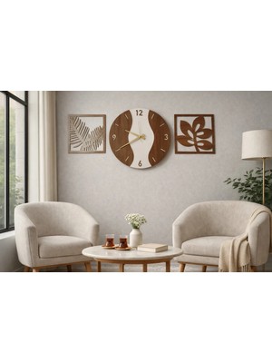Salon Duvar Saati 40 cm Çiçekler 30 cm Müthiş Güzellikte NO30023