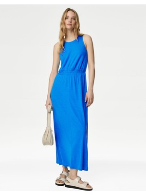 Marks & Spencer Midi Örme Keten Elbise